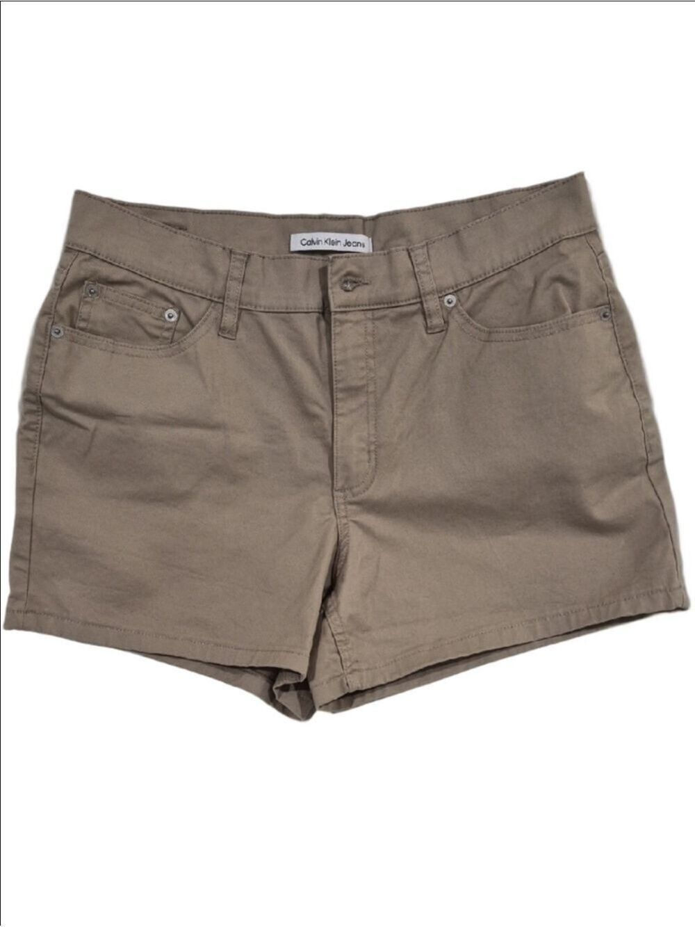 Calvin Klein Jeans Women's Khaki Cotton Shorts